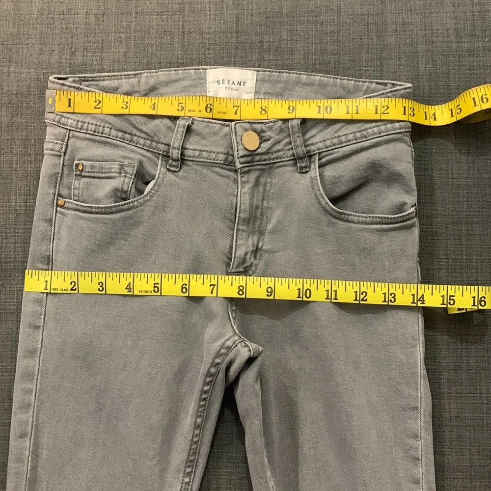 Sézane Jeans The Perfect 7/8 Slim Skinny Grey Gray 24 Denim Casual Ankle Length